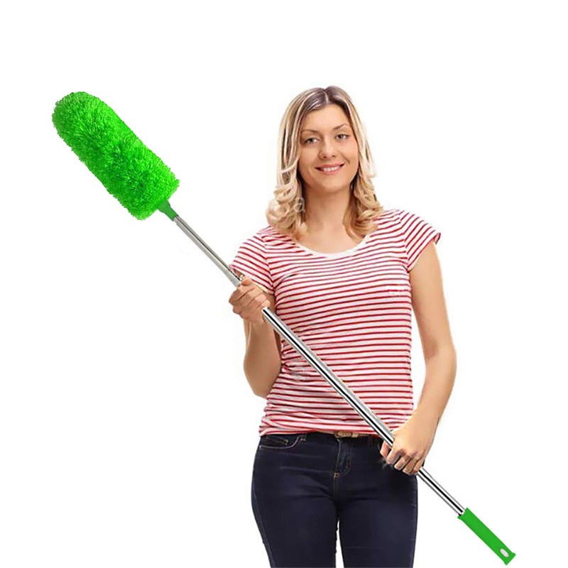 DELUX Microfiber Feather Duster Extendable Duster with 100 inches Extra Long Pole, Bendable Head & Long Handle Dusters for Cleaning Ceiling Fan, High Ceiling, Blinds, Furniture & Cars Green - Image 1